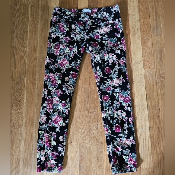 Free People Floral Corduroy Stretch Pants Women's Size 28" Waist X 26" Inseam - Picture 2 of 15
